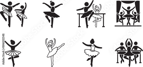 Ballet Dancers Posing and Practicing in Various Styles ballerina pose