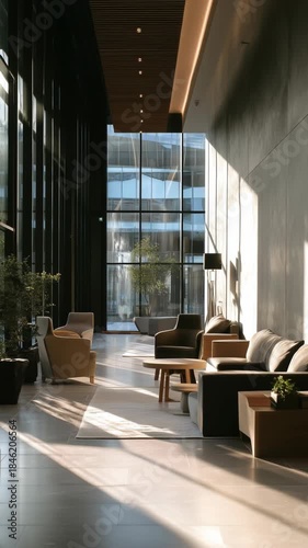 Vertical Shot. Modern Lounge Interior Design