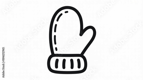 Hand wearing glove icon for winter clothing and accessories, minimalist vector