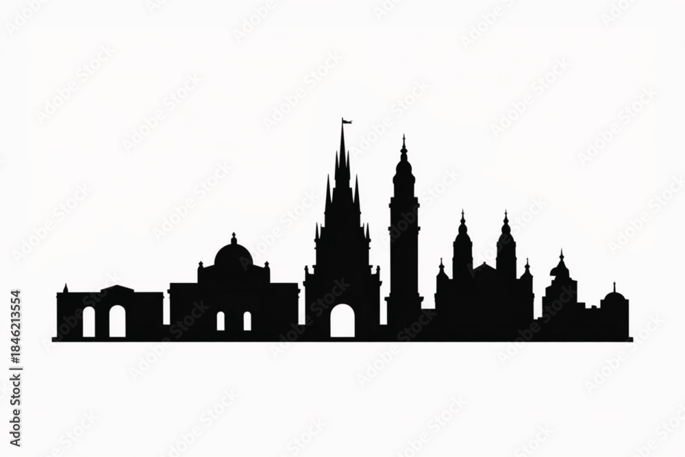 Fototapeta premium City skyline silhouette for travel and architecture concept, urban landscape