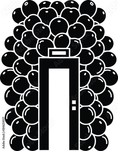 Blackberries and elevator isolated on transparent background