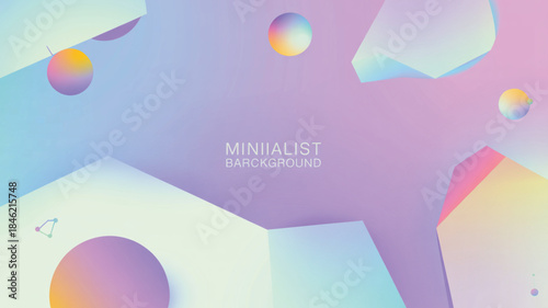 Abstract geometric background with spheres and polygons for web design, social media, and presentations
