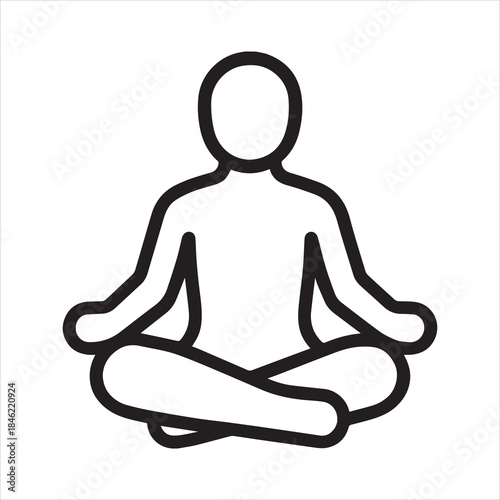 Vector icon of person meditating in lotus position