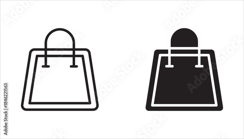 Shopping cart icon set.Discount,bag, Set of isolated icons with editable outlines. Discount