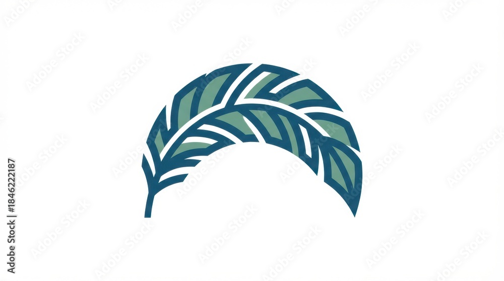 custom made wallpaper toronto digitalAbstract feather or leaf logo design. Nature inspired graphic element for branding, identity, or decorative purpose. Simple organic symbol illustration.