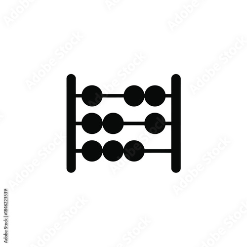 Traditional chinese abacus or suanpan accounting calculator tool with rows of beads mathematical calculations and business finance symbol