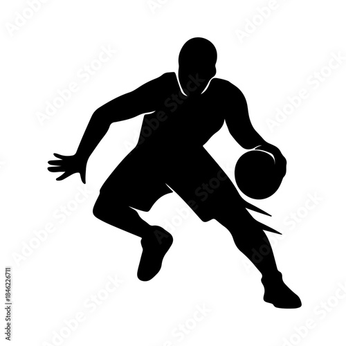 Crossover Dribble Silhouette – Urban Street Basketball Vector Icon