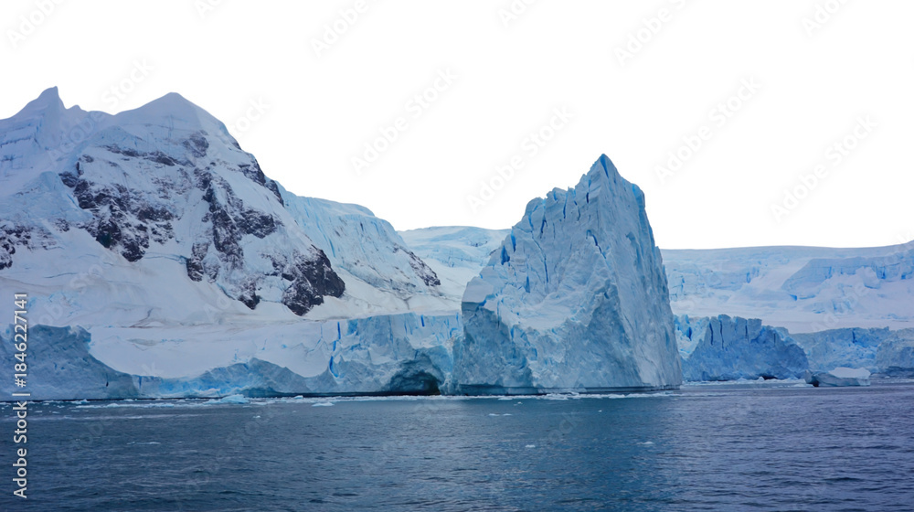 custom made wallpaper toronto digitaltwin blue ice crystal mountain structures with sharp frozen geometry isolated transparent background