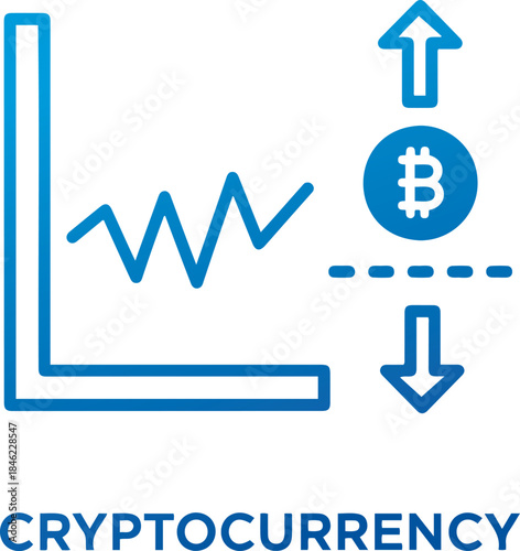Cryptocurrency Market Volatility and Bitcoin Price Fluctuation Icon