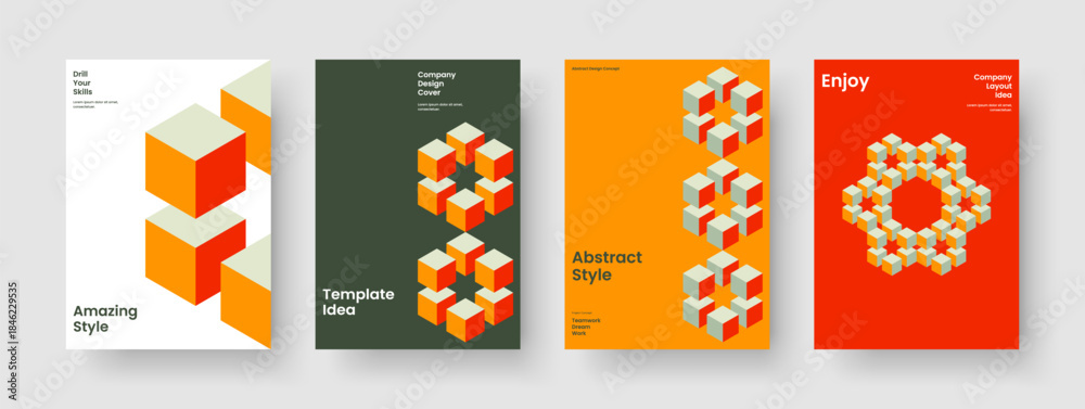 Obraz premium Abstract Brochure Template. Creative Report Layout. Modern Flyer Design. Banner. Business Presentation. Background. Book Cover. Poster. Notebook. Leaflet. Magazine. Brand Identity. Newsletter