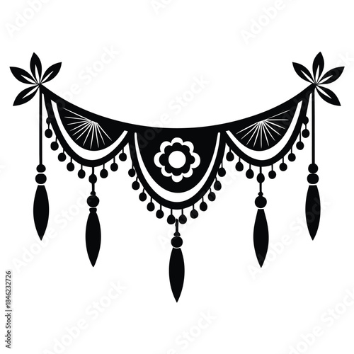 decorative toran line art silhouette vector illustration