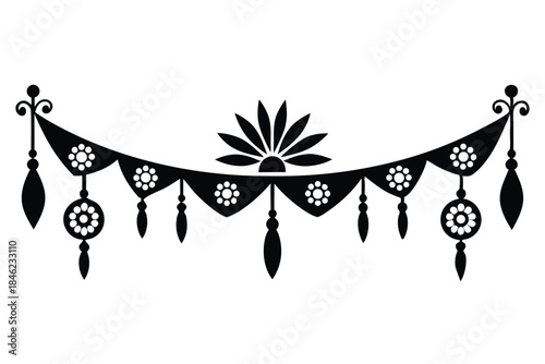 decorative toran line art silhouette vector illustration