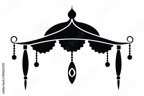 decorative toran line art silhouette vector illustration