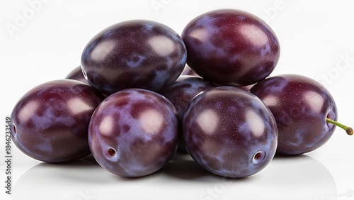Wallpaper Mural Pile of glistening plums on a stark white surface creating a sense of abundant freshness Torontodigital.ca