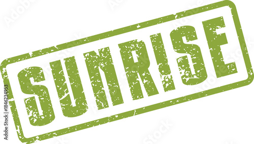 Sunrise Rubber Stamp Mark Indicating New Beginnings and Fresh Opportunities for Growth