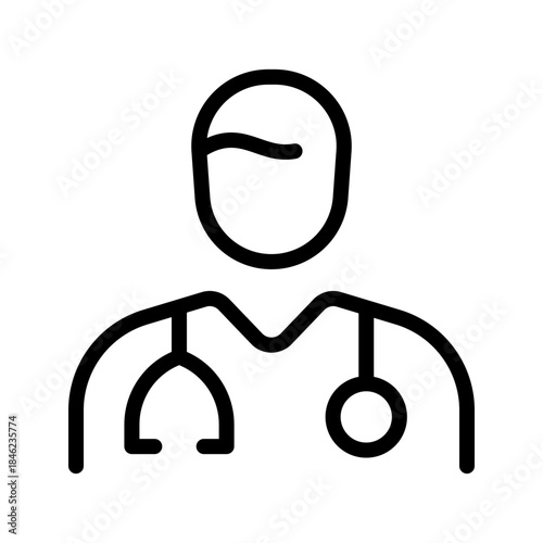 Professional Doctor icon set for healthcare, medical apps, hospital services, and UI design