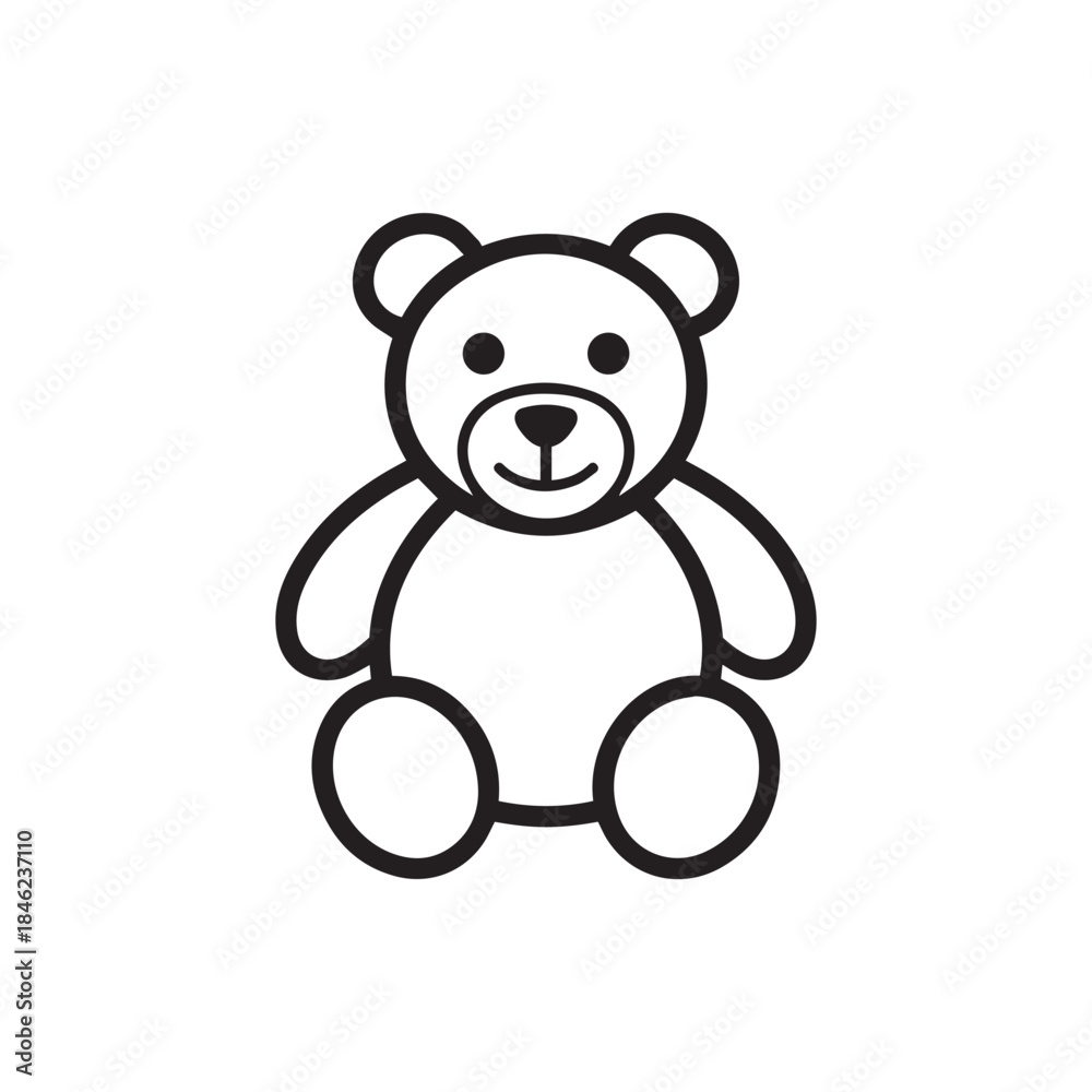 Fototapeta premium Teddy bear icon vector. Teddy bear vector design and illustration. Teddy bear silhouette isolated white background