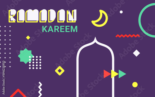 Modern ramadan kareem design with geometric elements. Abstract Ramadan design for banner, poster, etc