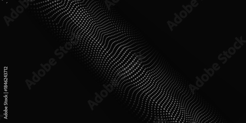 Abstract digital wave of particles. Futuristic point wave. Technology background vector. Vector illustration