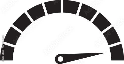 Speed Meter Icon. Speed indicator sign. Performance concept. Fast speed sign. Vector scale, level of performance. Speed dial indicator. Infographic of risk, gauge, score progress.