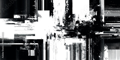 Glitch Grunge Abstract Background Featuring Broken Pixels Futuristic Distortion, Dark Urban Mood.