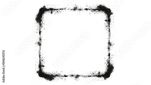 Black square frame with distressed edges example