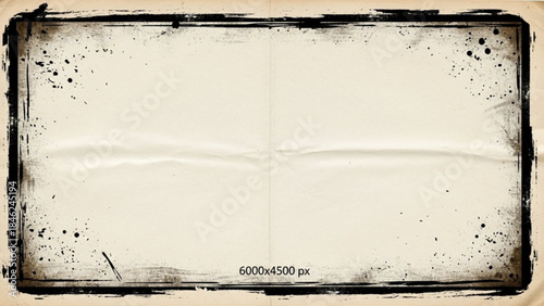 Vintage distressed rectangular frame with black border and beige background texture