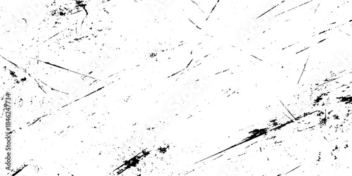 A high contrast black and white abstract texture on transparent white background for vintage effects.