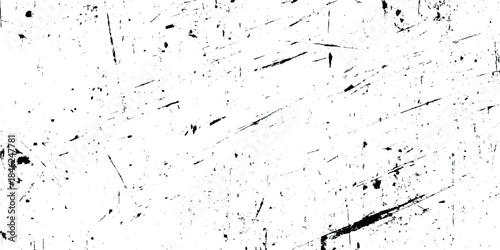 A high contrast black and white abstract texture on transparent white background for vintage effects.