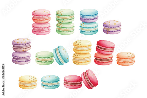 watercolor macaron cookies bundle collection