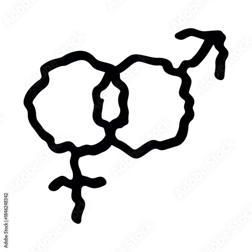 Hand drawn heterosexual gender identity sign Symbol used to represent sex and gender