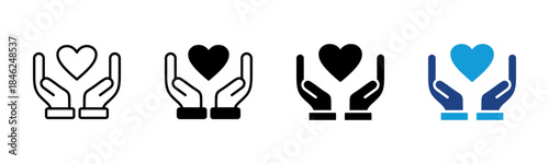 Charity icon set multiple style collection