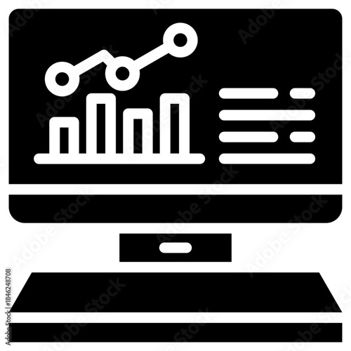 Data analytics icon for management productivity, business, website, application, printing, document, poster design, etc