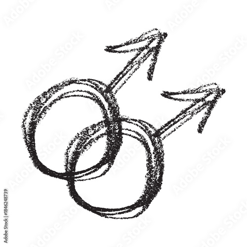 Hand drawn homosexual identity sign Symbol used to represent sex and gender