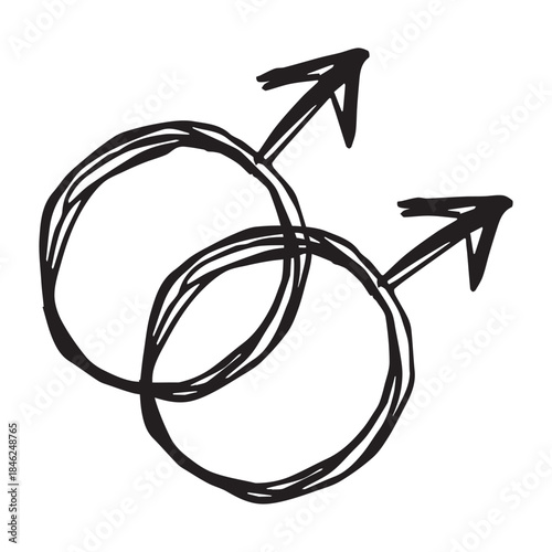 Hand drawn homosexual identity sign Symbol used to represent sex and gender