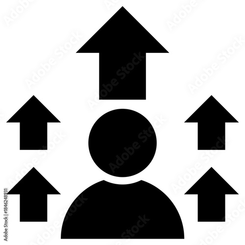 Self improvement icon for management productivity, business, website, application, printing, document, poster design, etc