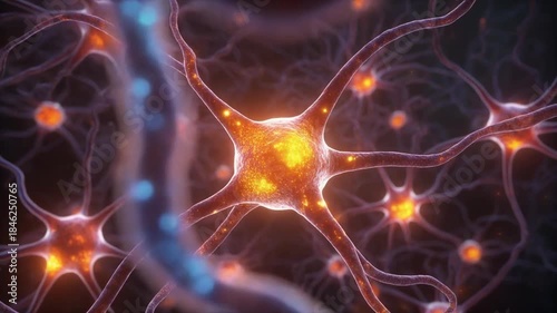 ultra realistic 3D educational illustration of neurotransmitter binding processes on neuron surfaces with high detail synaptic glow
