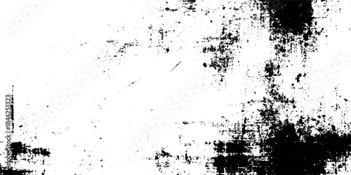 Abstract illustration vector brush grunge texture Dirty monochrome pattern on white background.