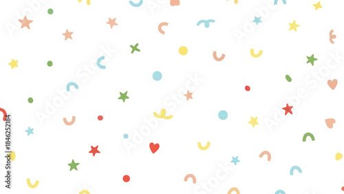 Cute Colorful Confetti and Stars Seamless Pattern Background for Kids