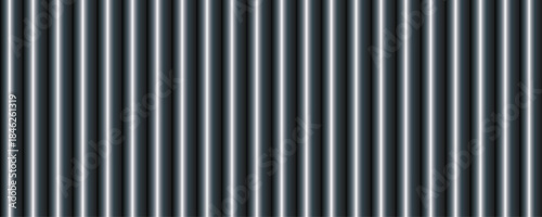 Blue  corrugated metal sheets form a textured backdrop perfect for industrial or minimalist.Industry surface pattern background. Vector Illustration.