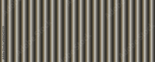Silver corrugated metal sheets form a textured backdrop perfect for industrial or minimalist.Industry surface pattern background. Vector Illustration.