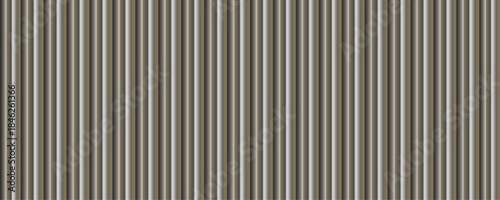 Golden corrugated metal sheets form a textured backdrop perfect for industrial or minimalist.Industry surface pattern background. Vector Illustration.