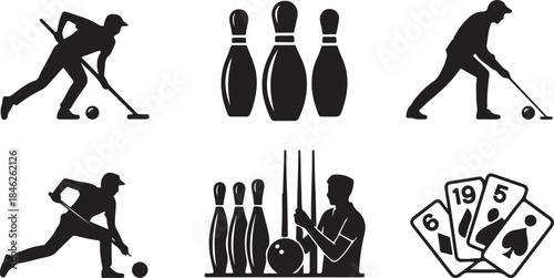 Silhouettes of Sports Activities and Equipment