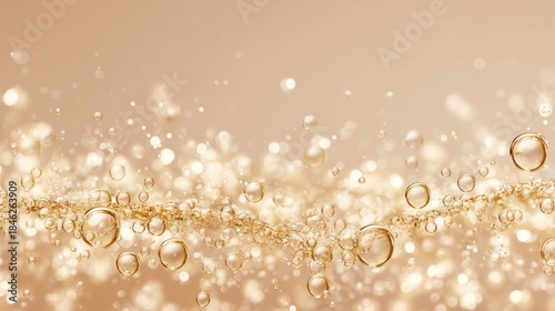 Luxury celebration background with champagne bubbles and soft golden highlights 