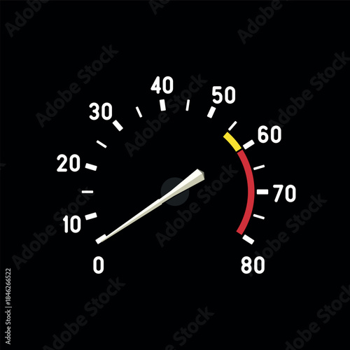 Car tachometer dial. Vector illustration