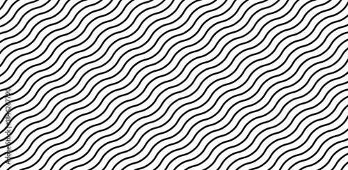 Waves seamless curvy pattern. Simple wavy line seamless pattern background