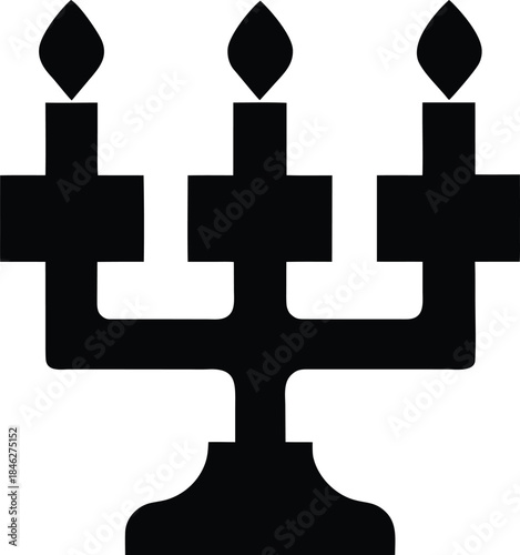 celebration candle holder line art vector illustration on transparent background