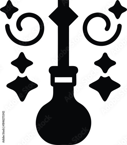 festival fantasy potion line art vector illustration on transparent background