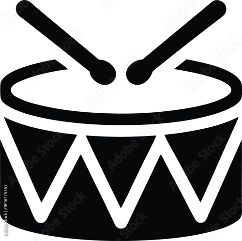 festival folk drumsticks line art vector illustration on transparent background