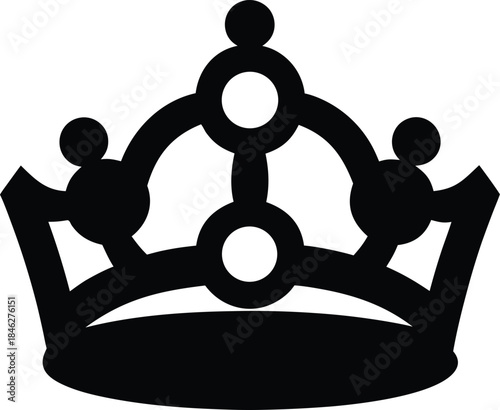 green lucky crown line art vector illustration on transparent background